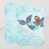 Baby shower Glitter Tail Kaart (Voorkant / Achterkant)