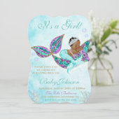 Baby shower Glitter Tail Kaart (Staand voorkant)