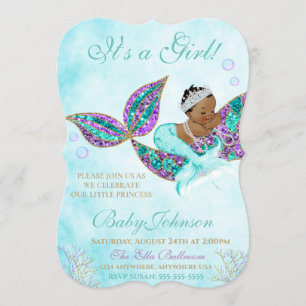 Baby shower Glitter Tail Kaart