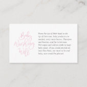 baby shower, goed, creatief roze script informatiekaartje (Voorkant)