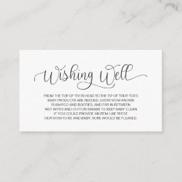 baby shower, goed gespen, met handschrift, zwart informatiekaartje