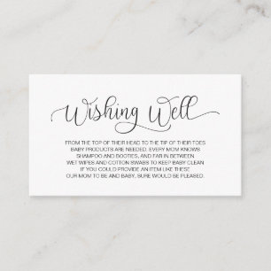 baby shower, goed gespen, met handschrift, zwart informatiekaartje