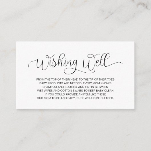 baby shower, goed gespen, met handschrift, zwart informatiekaartje (Voorkant)