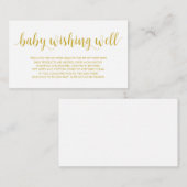 baby shower, goed gespen, modern, superfijn goud informatiekaartje (Voorkant / Achterkant)