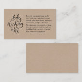 baby shower, goed gespen, robuust kraftscript informatiekaartje (Voorkant / Achterkant)