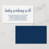 baby shower, goed, modern Rustic Navy Blue Informatiekaartje (Voorkant / Achterkant)