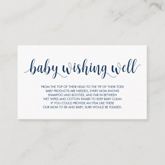 baby shower, goed, modern Rustic Navy Blue Informatiekaartje (Voorkant)