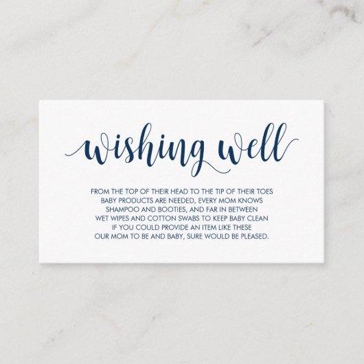 baby shower, goed, modern Rustic Navy Blue Informatiekaartje (Voorkant)