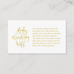 baby shower, goed wensen, creatief Gold Script Informatiekaartje