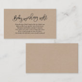 baby shower, goed wensen, creatief Kraft-script Informatiekaartje (Voorkant / Achterkant)
