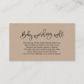 baby shower, goed wensen, creatief Kraft-script Informatiekaartje (Voorkant)