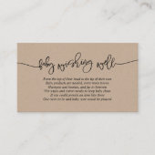 baby shower, goed wensen, creatief Kraft-script Informatiekaartje (Voorkant)