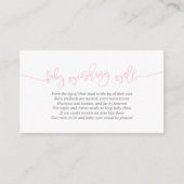 baby shower, goed wensen, creatief roze script informatiekaartje (Voorkant)