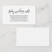 baby shower, goed wensen, creatief zwart script informatiekaartje (Voorkant / Achterkant)