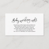 baby shower, goed wensen, creatief zwart script informatiekaartje (Voorkant)