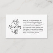 baby shower, goed wensen, creatief zwart script informatiekaartje (Voorkant)
