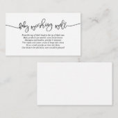 baby shower, goed wensen, creatief zwart script informatiekaartje (Voorkant / Achterkant)