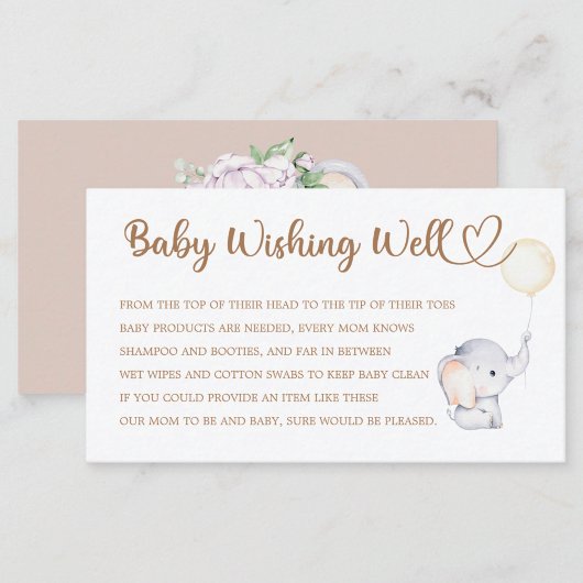 Baby shower, goed wensen informatiekaartje