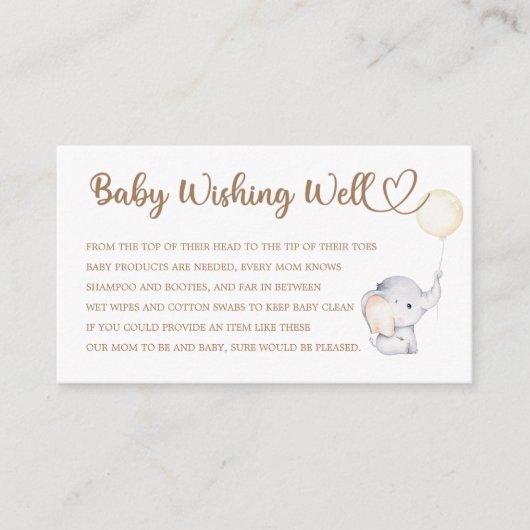 Baby shower, goed wensen informatiekaartje (Voorkant)