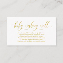 baby shower, goed wensen, modern Gold Script Informatiekaartje