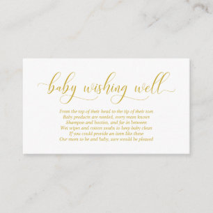 baby shower, goed wensen, modern Gold Script Informatiekaartje