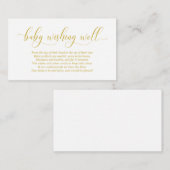 baby shower, goed wensen, modern Gold Script Informatiekaartje (Voorkant / Achterkant)