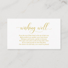 baby shower, goed wensen, modern Gold Script Informatiekaartje