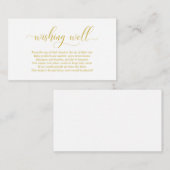 baby shower, goed wensen, modern Gold Script Informatiekaartje (Voorkant / Achterkant)