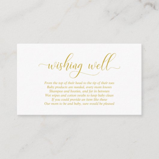 baby shower, goed wensen, modern Gold Script Informatiekaartje (Voorkant)