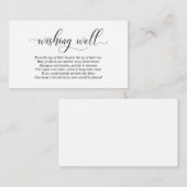 baby shower, goed wensen, modern zwart script informatiekaartje (Voorkant / Achterkant)