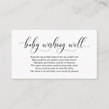baby shower, goed wensen, modern zwart script