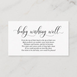 baby shower, goed wensen, modern zwart script informatiekaartje