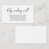 baby shower, goed wensen, modern zwart script informatiekaartje (Voorkant / Achterkant)