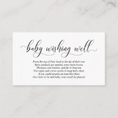 baby shower, goed wensen, modern zwart script informatiekaartje (Voorkant)