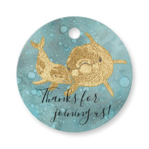 Baby shower Gold Baby Dolphin