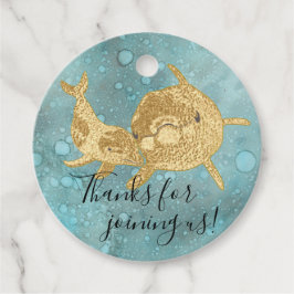 Baby shower Gold Baby Dolphin Bedankjes Labels