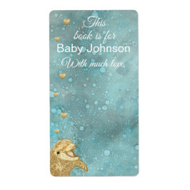Baby shower "Gold Baby Dolphin" Bladzijde 8 Etiket