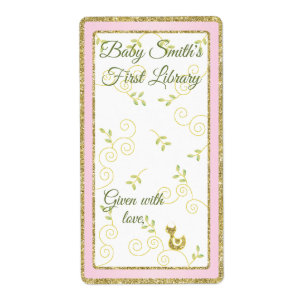Baby shower "Gold Bird" Bladzijde 8/Roze Etiket