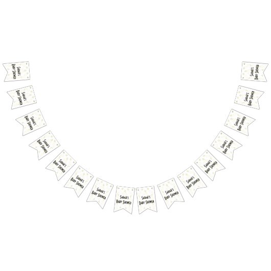 Baby shower "Gold Birds", zwaluwstaartbanner Vlaggetjes (Alle)