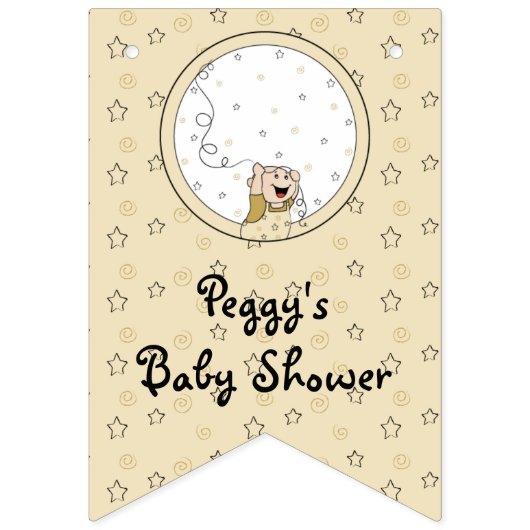 Baby shower Gold/Black Stars, Swallowtail Banner (Tweede vlag)