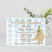 Baby shower Gold Blue White Baby Kaart (Staand voorkant)