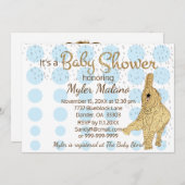 Baby shower Gold Blue White Baby Kaart (Voorkant / Achterkant)