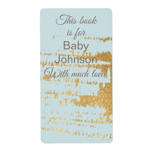 Baby shower "Gold Classic/B" Bladzijde 8 Etiket (Voorkant)