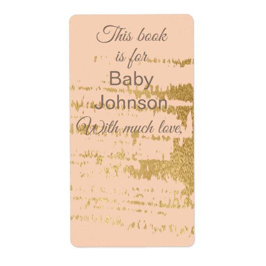 Baby shower "Gold Classic/P" Bladzijde 8 Etiket (Voorkant)