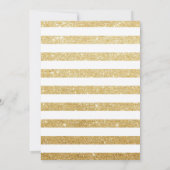 Baby shower Gold Crown Modern Gold Glitter Stripes Kaart (Achterkant)