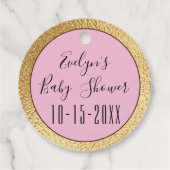 Baby shower Gold Elephants Bedankjes Labels (Achterkant)