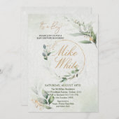 Baby shower Gold en Green Design - Het is een Boy  Kaart (Voorkant / Achterkant)