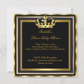 Baby shower Gold Faux folie Black Kaart (Achterkant)