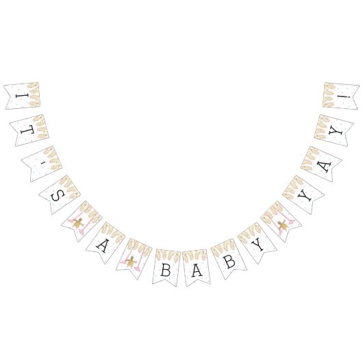 baby shower Gold Flamingo Baby, Swallowtail Banner (Alle)