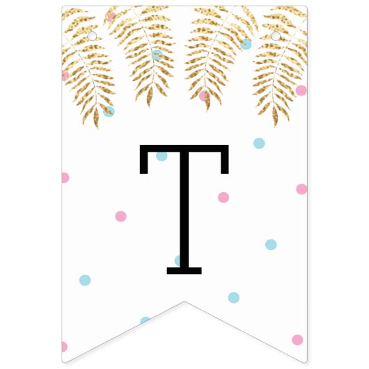 baby shower Gold Flamingo Baby, Swallowtail Banner (Tweede vlag)